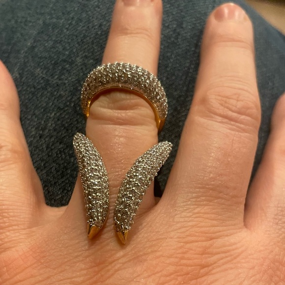 nOir Unique Silver and Gold Women's Statement ring, size 6.5 - Picture 6 of 9